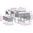 vidaXL 9 Piece Patio Dining Set with Cushions Gray Poly Rattan