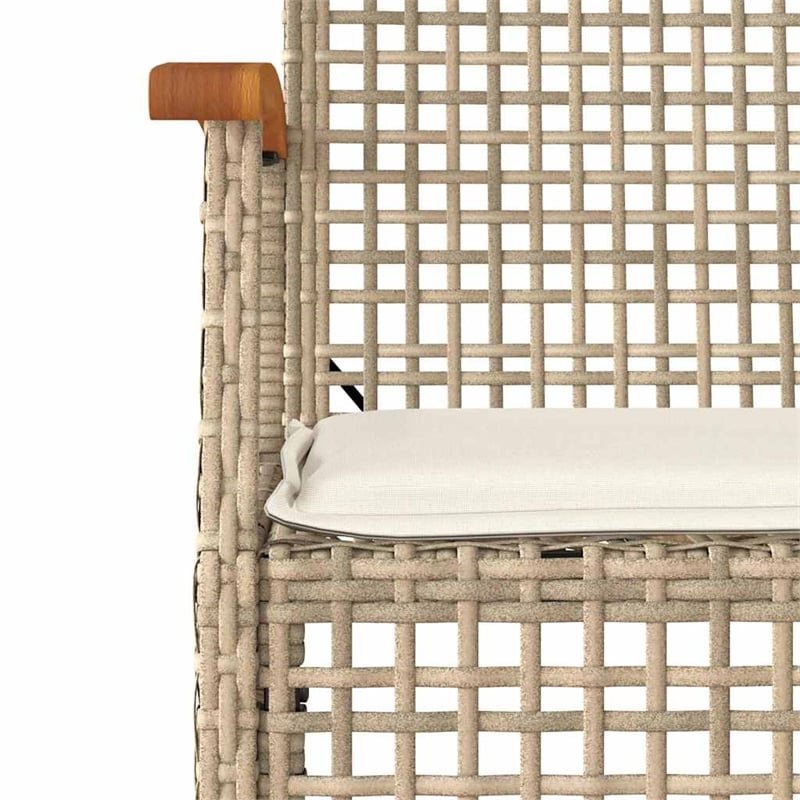 vidaXL 5 Piece Patio Dining Set with Cushions Beige Poly Rattan
