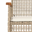 vidaXL 5 Piece Patio Dining Set with Cushions Beige Poly Rattan