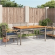 vidaXL 5 Piece Patio Dining Set with Cushions Gray Poly Rattan