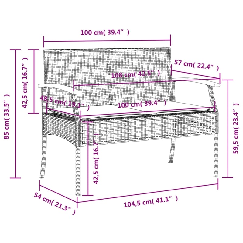 vidaXL 5 Piece Patio Dining Set with Cushions Gray Poly Rattan