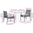 vidaXL 3 Piece Patio Dining Set with Cushions Black Poly Rattan