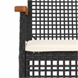 vidaXL 3 Piece Patio Dining Set with Cushions Black Poly Rattan