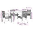 vidaXL 5 Piece Patio Dining Set with Cushions Beige Poly Rattan