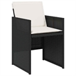 vidaXL 11 Piece Patio Dining Set with Cushions Black Poly Rattan