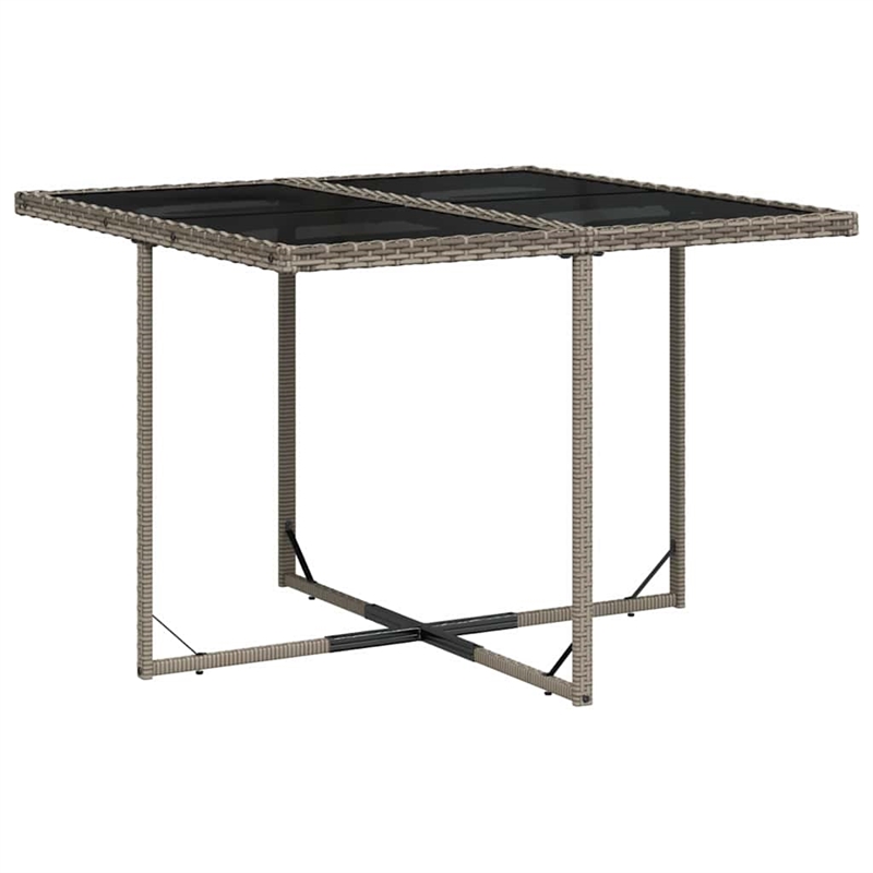 vidaXL 5 Piece Garden Dining Set with Cushions Grey Poly Rattan
