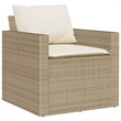vidaXL 6 Piece Patio Sofa Set with Cushions Beige Poly Rattan