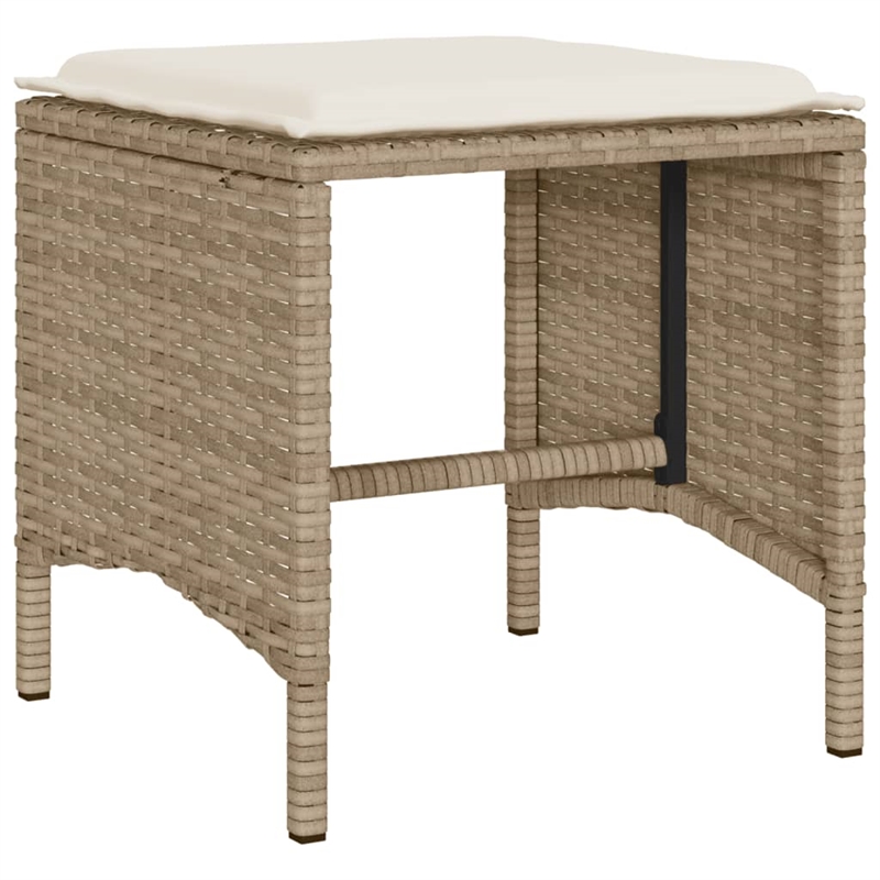 vidaXL 6 Piece Patio Sofa Set with Cushions Beige Poly Rattan