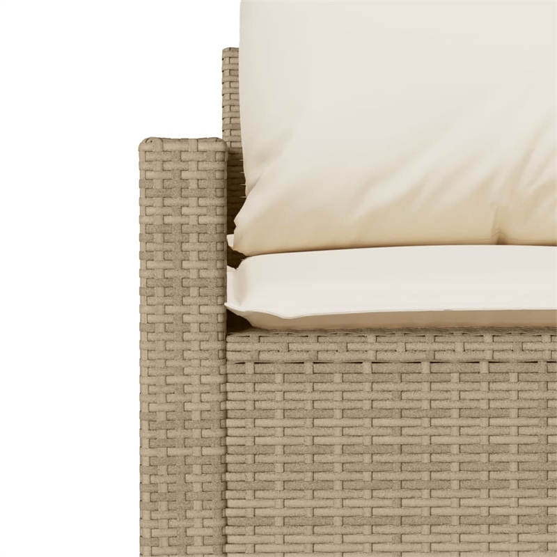 vidaXL 6 Piece Patio Sofa Set with Cushions Beige Poly Rattan