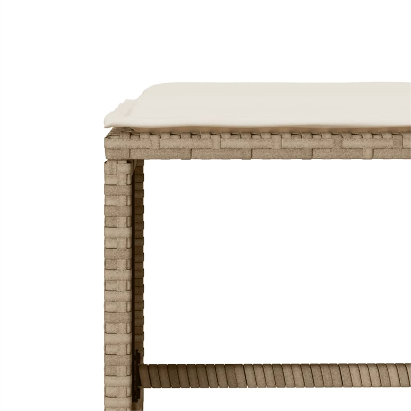 vidaXL 6 Piece Patio Sofa Set with Cushions Beige Poly Rattan