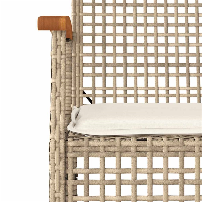 vidaXL 7 Piece Patio Dining Set with Cushions Beige Poly Rattan