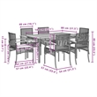 vidaXL 7 Piece Patio Dining Set with Cushions Beige Poly Rattan