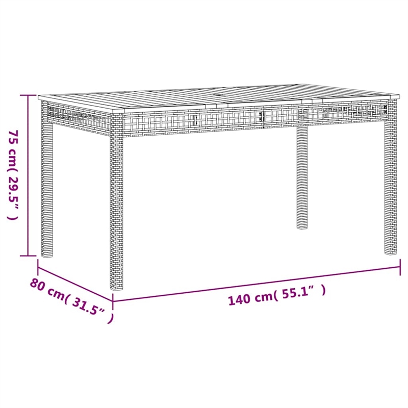 vidaXL 7 Piece Patio Dining Set with Cushions Beige Poly Rattan