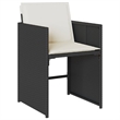 vidaXL 9 Piece Patio Dining Set with Cushions Black Poly Rattan