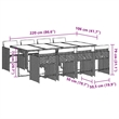 vidaXL 9 Piece Patio Dining Set with Cushions Brown Poly Rattan