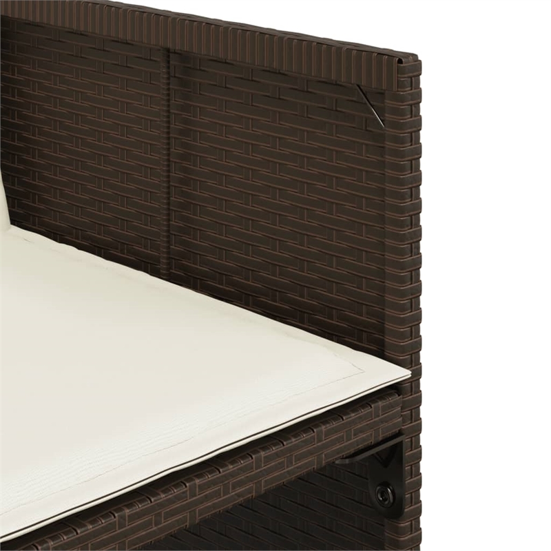 vidaXL 9 Piece Patio Dining Set with Cushions Brown Poly Rattan