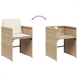 vidaXL 9 Piece Patio Dining Set with Cushions Beige Poly Rattan