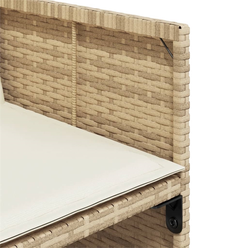 vidaXL 9 Piece Patio Dining Set with Cushions Beige Poly Rattan