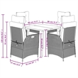 vidaXL 5 Piece Patio Dining Set with Cushions Beige Poly Rattan