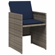 vidaXL 9 Piece Garden Dining Set with Cushions Grey Poly Rattan
