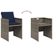 vidaXL 9 Piece Garden Dining Set with Cushions Grey Poly Rattan