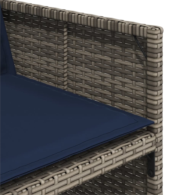 vidaXL 9 Piece Garden Dining Set with Cushions Grey Poly Rattan