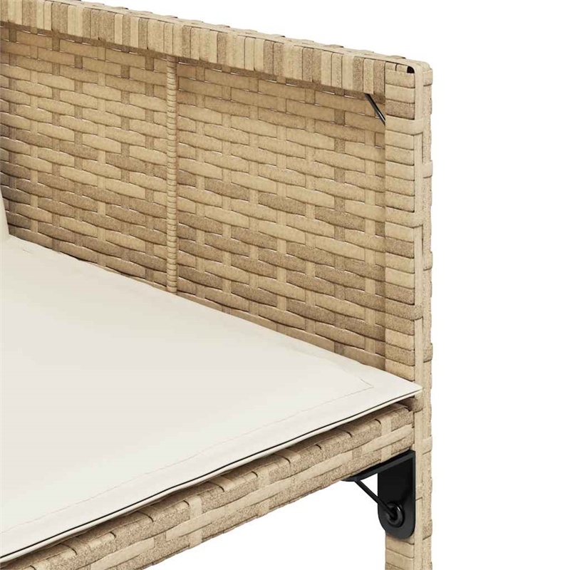 vidaXL 9 Piece Patio Dining Set with Cushions Beige Poly Rattan