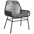 vidaXL 5 Piece Patio Dining Set with Cushions Black Poly Rattan Glass