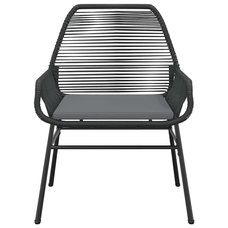 vidaXL 5 Piece Patio Dining Set with Cushions Black Poly Rattan Glass