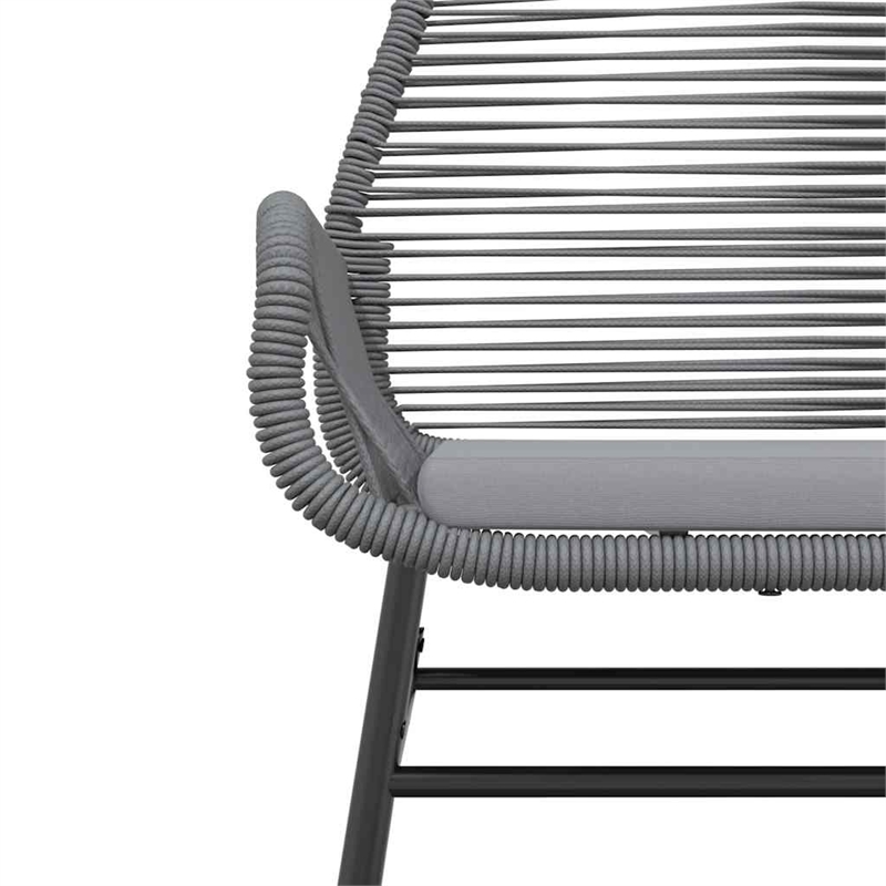 vidaXL 5 Piece Patio Dining Set with Cushions Gray Poly Rattan Glass