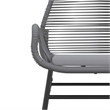 vidaXL 5 Piece Patio Dining Set with Cushions Gray Poly Rattan Glass