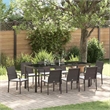 vidaXL Garden Dining Set 9 pcs Brown and Black PE Rattan