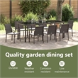 vidaXL Garden Dining Set 9 pcs Brown and Black PE Rattan