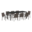 vidaXL Garden Dining Set 9 pcs Brown and Black PE Rattan