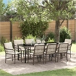 vidaXL Garden Dining Set 9 pcs Brown Poly Rattan