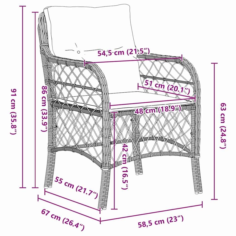vidaXL Garden Dining Set 9 pcs Brown Poly Rattan