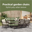 vidaXL Garden Dining Set 9 pcs Brown Poly Rattan