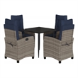 vidaXL 5 Piece Patio Dining Set with Cushions Gray Poly Rattan