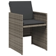 vidaXL 7 Piece Patio Dining Set with Cushions Gray Poly Rattan