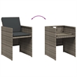 vidaXL 7 Piece Patio Dining Set with Cushions Gray Poly Rattan