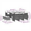 vidaXL 11 Piece Patio Dining Set with Cushions Beige Poly Rattan