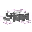 vidaXL 11 Piece Patio Dining Set with Cushions Beige Poly Rattan