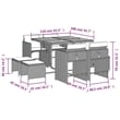 vidaXL 9 Piece Patio Dining Set with Cushions Gray Poly Rattan