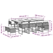 vidaXL 13 Piece Patio Dining Set with Cushions Beige Poly Rattan