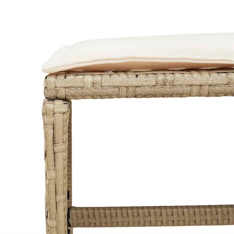 vidaXL 13 Piece Patio Dining Set with Cushions Beige Poly Rattan