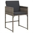 vidaXL 9 Piece Patio Dining Set with Cushions Gray Poly Rattan