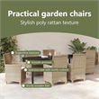 vidaXL Garden Dining Set 7 pcs Beige Poly Rattan