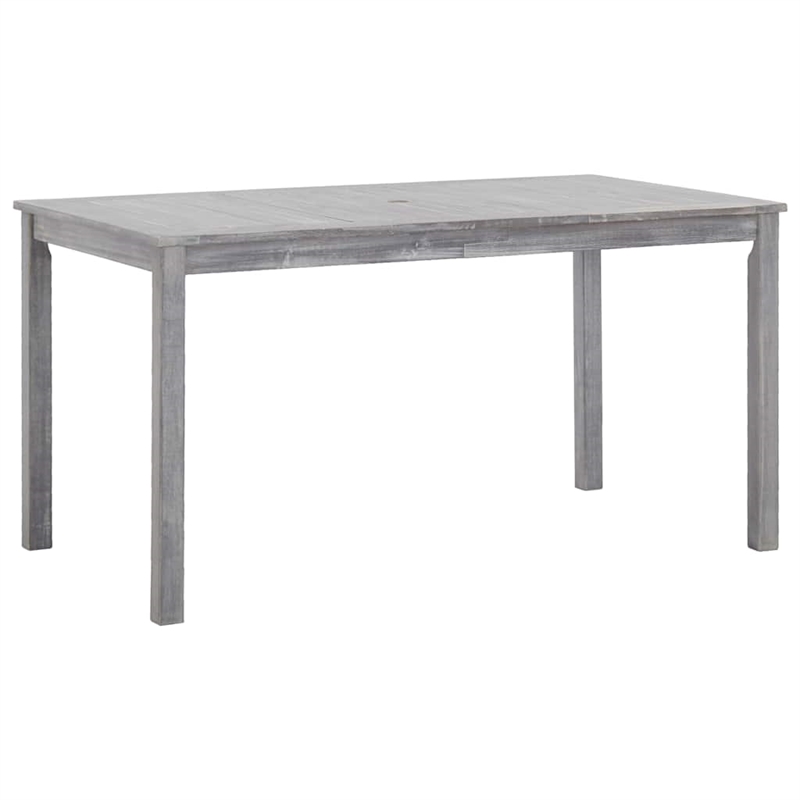 vidaXL 5 Piece Patio Dining Set Gray Solid Acacia Wood