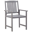 vidaXL 5 Piece Patio Dining Set Gray Solid Acacia Wood