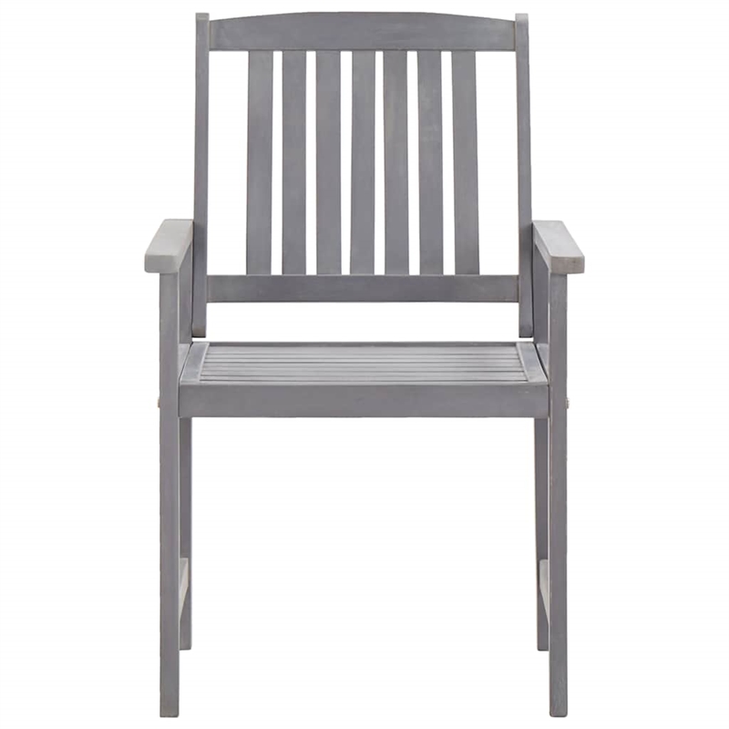 vidaXL 5 Piece Patio Dining Set Gray Solid Acacia Wood